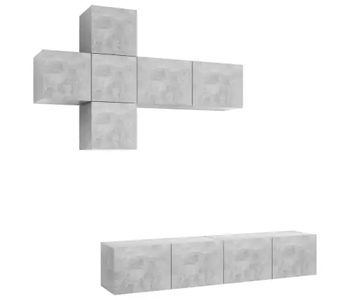 Televizoriaus Spintelių Komplektas, 7 Dalių, Betono Pilkas, Mdp