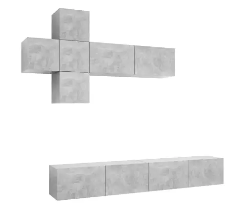 Televizoriaus Spintelių Komplektas, 7 Dalių, Betono Pilkas, Mdp