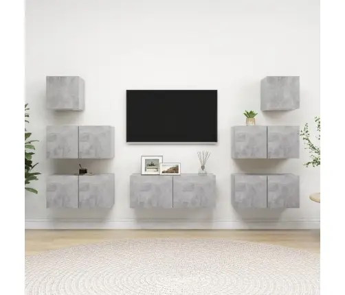 7-Osaline Telerikappide Komplekt, Betoonhall, Tehispuit