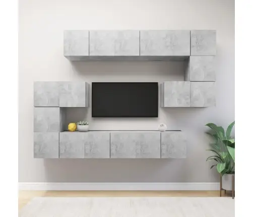 10-Osaline Telerikappide Komplekt, Betoonhall, Tehispuit