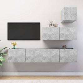 4-Osaline Telerikappide Komplekt, Betoonhall, Tehispuit