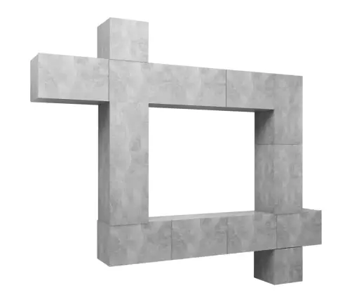 9-Daļīgs Tv Skapīšu Komplekts, Betona Pelēks, Inženierijas Koks Vidaxl