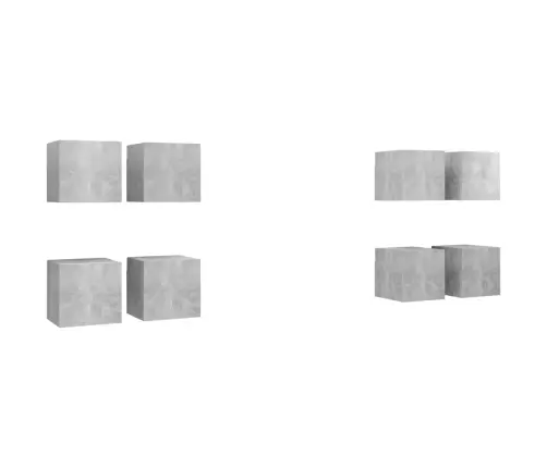 Sieninės Televizoriaus Spintelės, 8Vnt., Pilkos, 30,5X30X30Cm