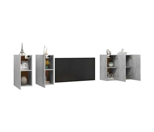 Televizoriaus Spintelės, 4Vnt., Pilkos, 30,5X30X60cm Mdp