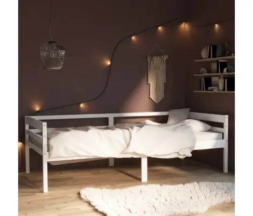 Voodiraam Valge, Tugevast Männipuidust, 90 X 200 Cm