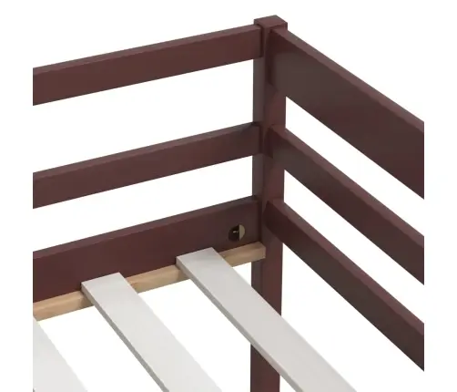 Gultas Rāmis, Tumši Brūns, Priedes Masīvkoks, 90X200 Cm Vidaxl