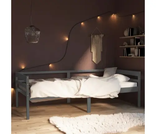 Voodiraam, Tumehall, Männipuit, 90 X 200 Cm