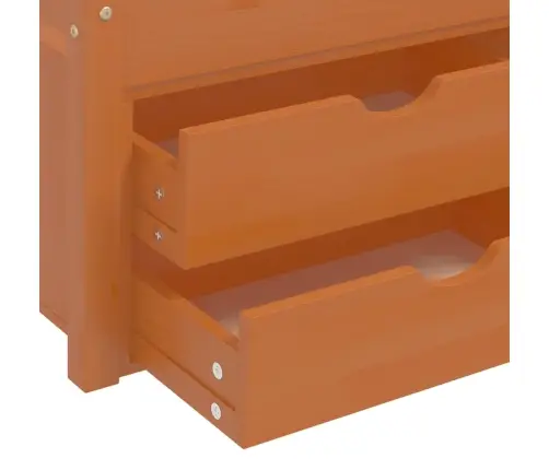 Lovos Rėmas Su Stalčiais Ir Spintele, Rudas, 90X200cm Pušis