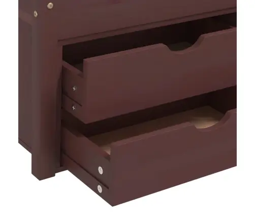 Lovos Rėmas Su Stalčiais Ir Spintele, Rudas, 90X200cm Pušis