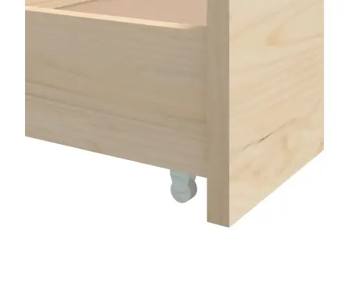 Gultas Rāmis Ar Atvilktnēm, Priedes Masīvkoks, 90X200 Cm Vidaxl