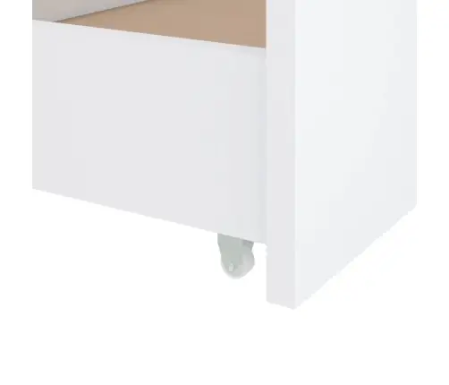 Lovos Rėmas Su Stalčiais, Baltas, 90X200cm Pušies Masyvas