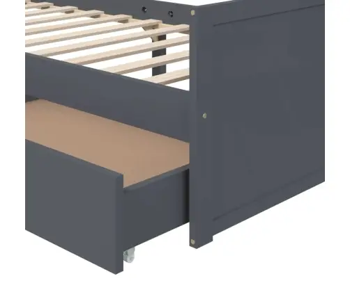 Lovos Rėmas Su Stalčiais, Tamsiai Pilkas, 90X200cm Pušis