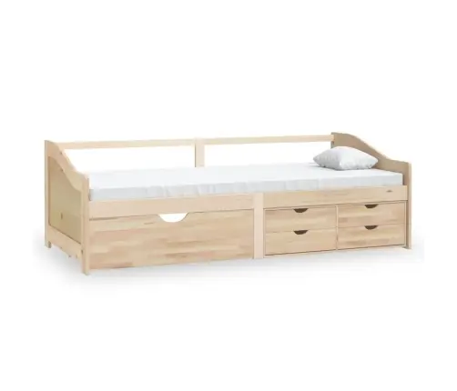 3-Vietīga Dīvāngulta Ar Atvilktnēm, Priedes Koks, 90X200 Cm Vidaxl