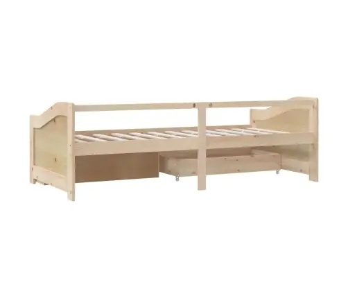 3-Vietīga Dīvāngulta Ar Atvilktnēm, Priedes Koks, 90X200 Cm Vidaxl