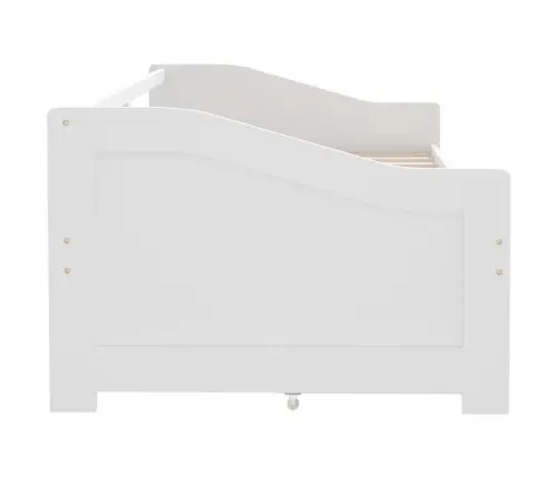 3-Vietīga Dīvāngulta Ar Atvilktnēm, Balta, Priede, 90X200 Cm Vidaxl