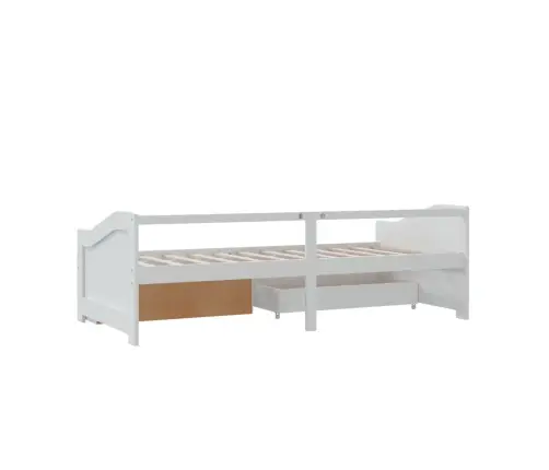 3-Vietīga Dīvāngulta Ar Atvilktnēm, Balta, Priede, 90X200 Cm Vidaxl