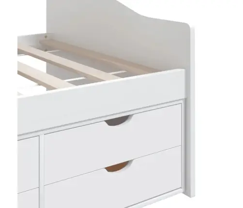 3-Vietīga Dīvāngulta Ar Atvilktnēm, Balta, Priede, 90X200 Cm Vidaxl