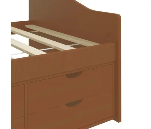 3-Kohaline Päevavoodi Sahtlitega, Meepruun, Männipuit 90X200 Cm