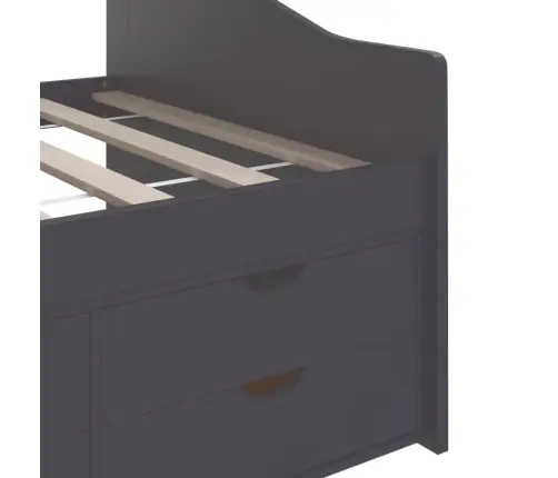 3-Vietīga Dīvāngulta Ar Atvilktnēm, Pelēka, Priede, 90X200 Cm Vidaxl