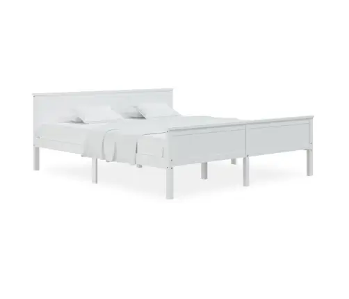 Gultas Rāmis, Balts, Priedes Masīvkoks, 200X200 Cm Vidaxl