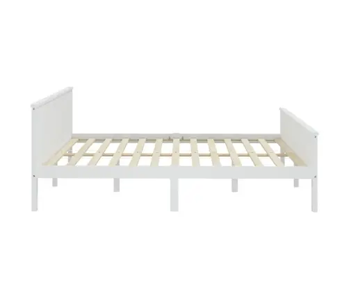 Gultas Rāmis, Balts, Priedes Masīvkoks, 200X200 Cm Vidaxl