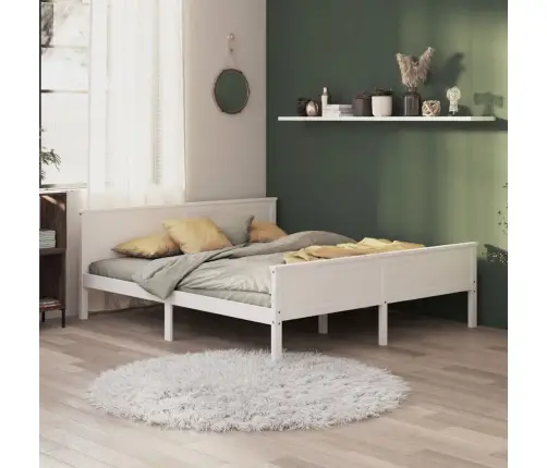 Gultas Rāmis, Balts, Priedes Masīvkoks, 200X200 Cm Vidaxl