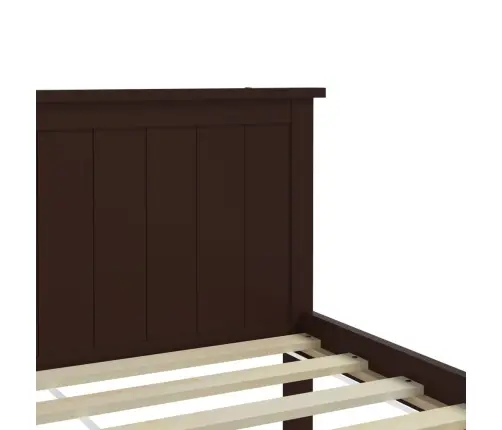 Voodiraam, Tumepruun, Männipuit, 90 X 200 Cm