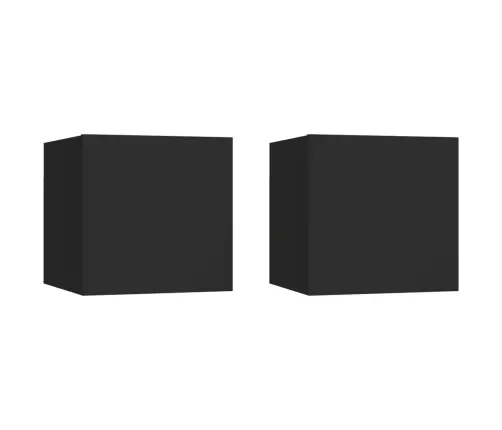 Öökapid 2 Tk, Must, 30,5X30X30 cm Tehispuit