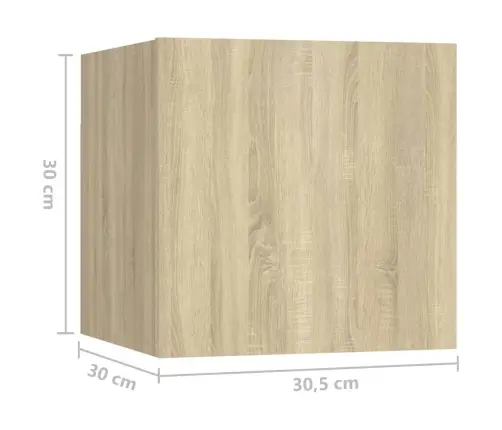 Naktsskapīši, 2 Gab. 30,5X30X30Cm Ozola Krāsa Inženierijas Koks Vidaxl