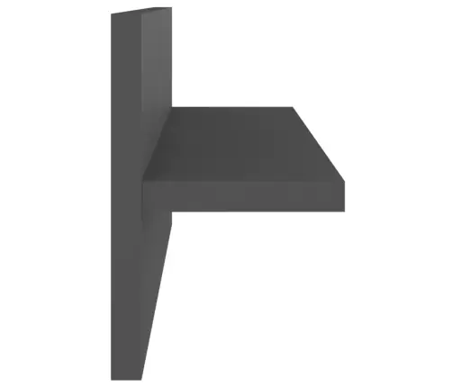 Sienas Plaukti, 4 Gab., 40X11,5X18Cm, Pelēki, Inženierijas Koks Vidaxl