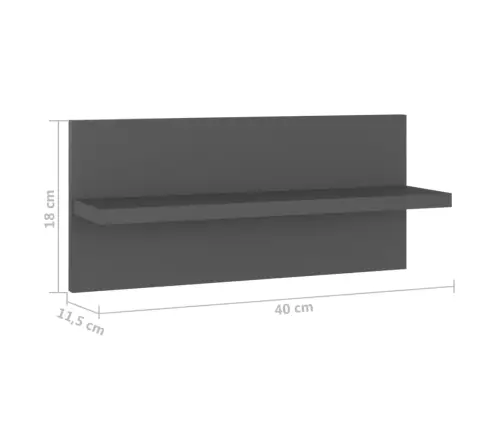 Sienas Plaukti, 4 Gab., 40X11,5X18Cm, Pelēki, Inženierijas Koks Vidaxl