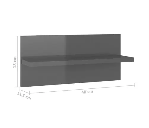 Seinariiulid 4 Tk, Kõrgläikega Hall, 40X11.5X18 Cm