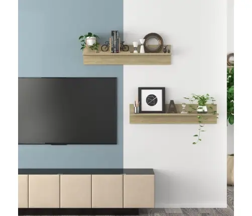 Seinariiulid 2 Tk, Sonoma Tamm, 80X11,5X18 cm Puitlaastplaat