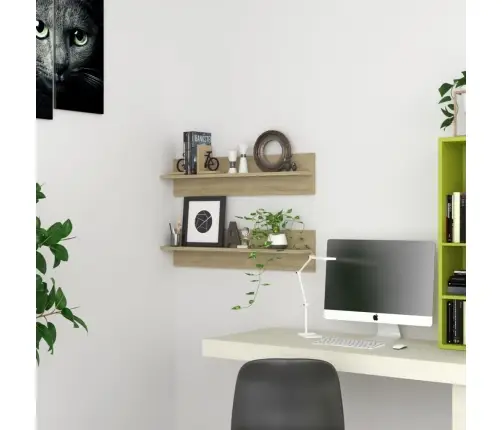 Seinariiulid 2 Tk, Sonoma Tamm, 80X11,5X18 cm Puitlaastplaat