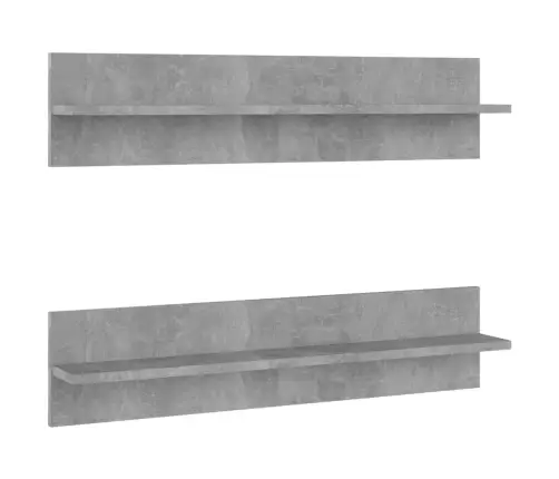 Sienas Plaukti, 2 Gab., 80X11,5X18Cm, Pelēki, Inženierijas Koks Vidaxl