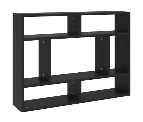 Sienas Plaukts, Melns, 75X16X55 Cm, Inženierijas Koks Vidaxl