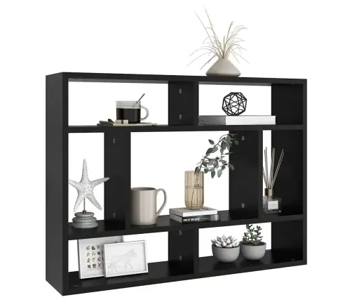 Sienas Plaukts, Melns, 75X16X55 Cm, Inženierijas Koks Vidaxl