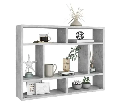 Sieninė Lentyna, Betono Pilkos Spalvos, 75X16X55cm Mediena