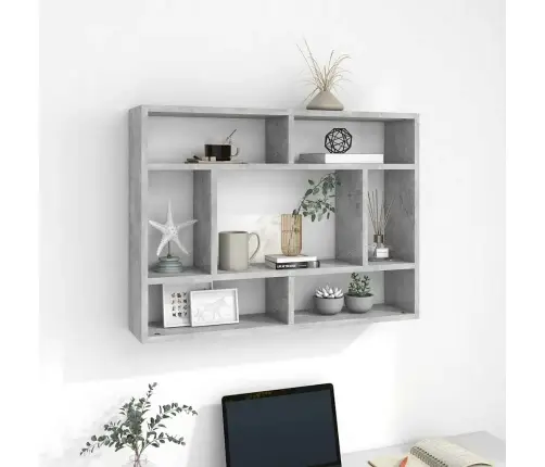 Sieninė Lentyna, Betono Pilkos Spalvos, 75X16X55cm Mediena