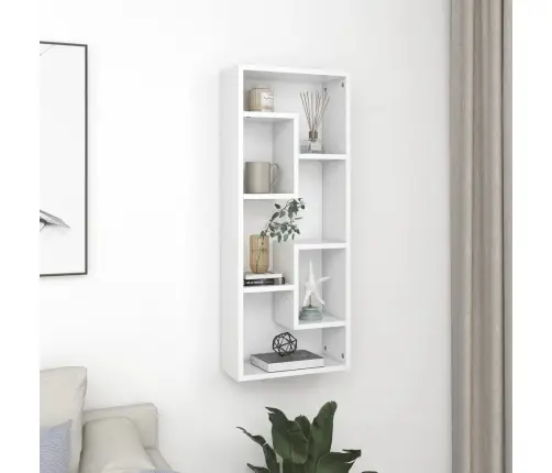 Sienas Plaukts, Balts, 36X16X90 Cm, Inženierijas Koks Vidaxl