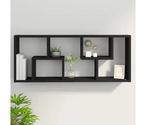 Sienas Plaukts, Melns, 36X16X90 Cm, Inženierijas Koks Vidaxl