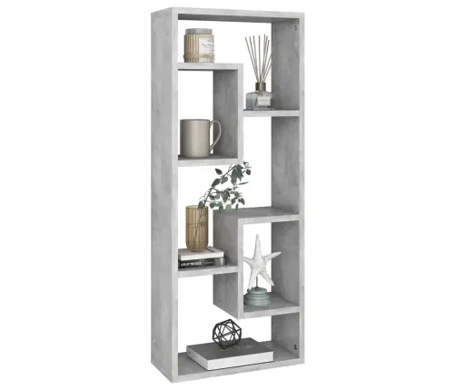 Sienas Plaukts, Betona Pelēks, 36X16X90 Cm, Inženierijas Koks Vidaxl