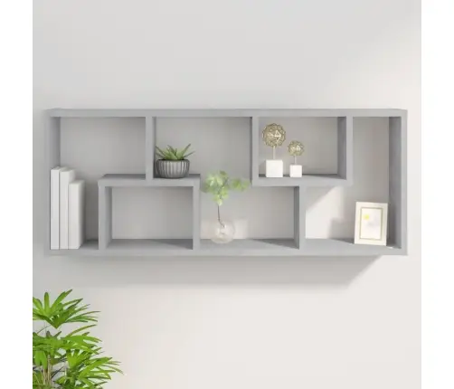 Sienas Plaukts, Betona Pelēks, 36X16X90 Cm, Inženierijas Koks Vidaxl