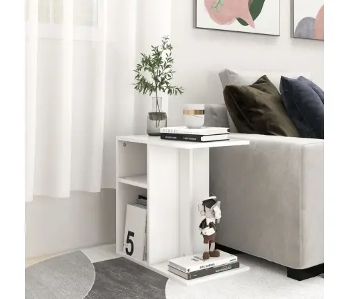 Galdiņš, Balts, 50X30X50 Cm, Inženierijas Koks Vidaxl