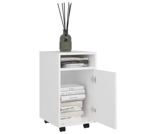 Šoninė Spintelė Su Ratukais, Balta, 33X38X60cm Mediena