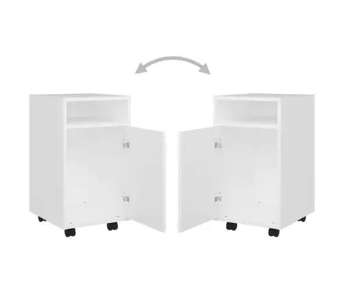 Šoninė Spintelė Su Ratukais, Balta, 33X38X60cm Mediena