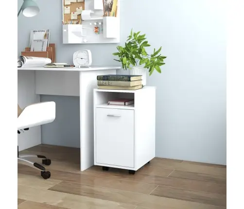 Šoninė Spintelė Su Ratukais, Balta, 33X38X60cm Mediena