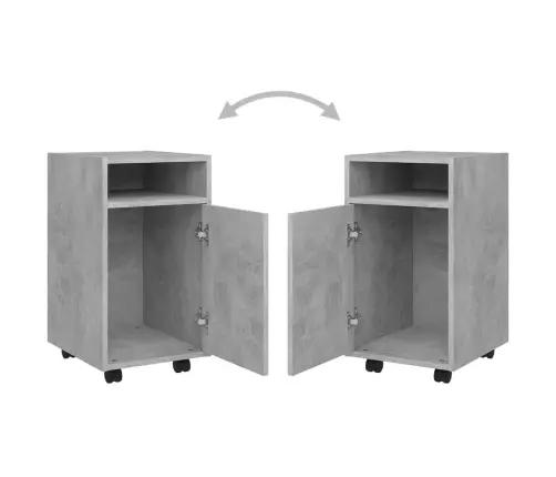 Kummut Ratastega, Betoonhall, 33X38X60 cm Tehispuit