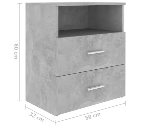 Öökapid 2 Tk, Betoonhall, 50 X 32 X 60 Cm