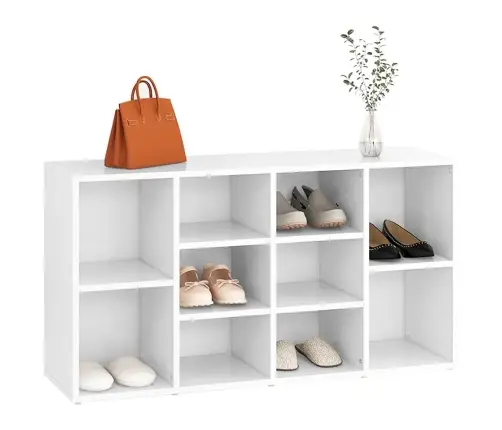 Jalatsipink, Valge, 103 X 30 X 55 cm Tehispuit